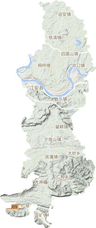江安縣地形圖