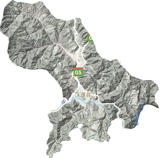 漢源縣地形圖