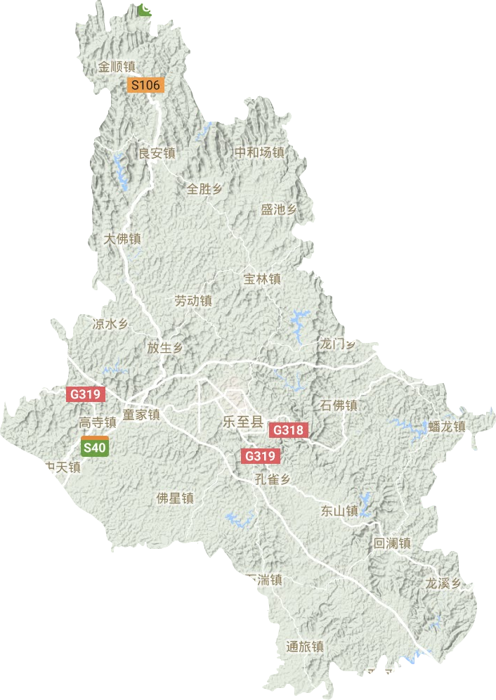 樂至縣地形圖