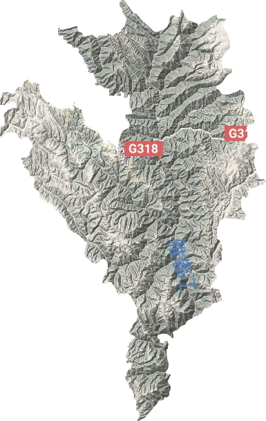 雅江縣地形圖