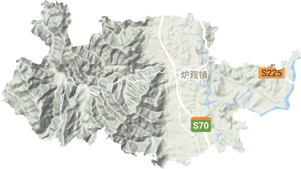 爐觀鎮(zhèn)地形圖