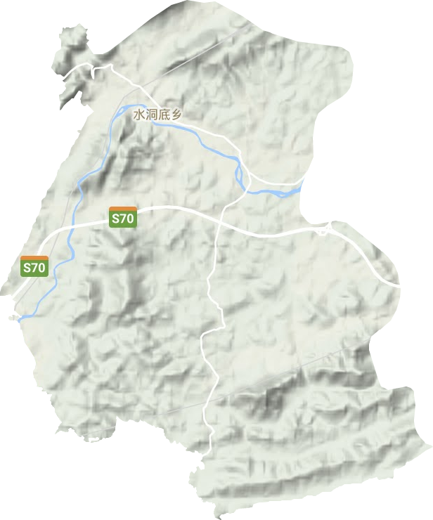 水洞底鎮(zhèn)地形圖