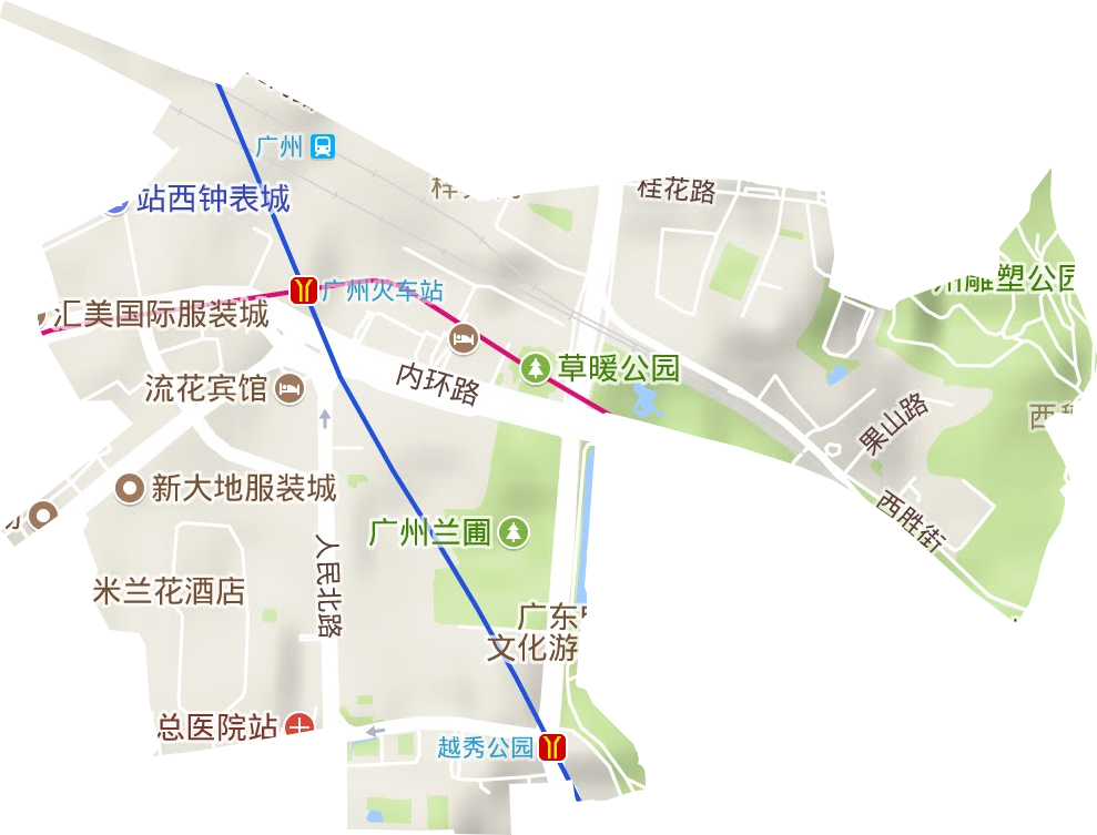 流花街道地形圖