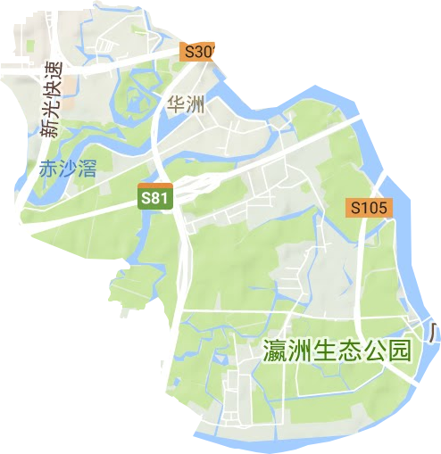 華洲街道地形圖