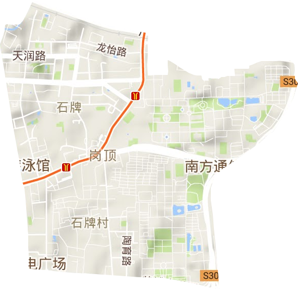 石牌街道地形圖
