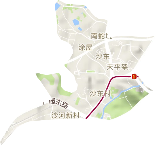 沙東街道地形圖