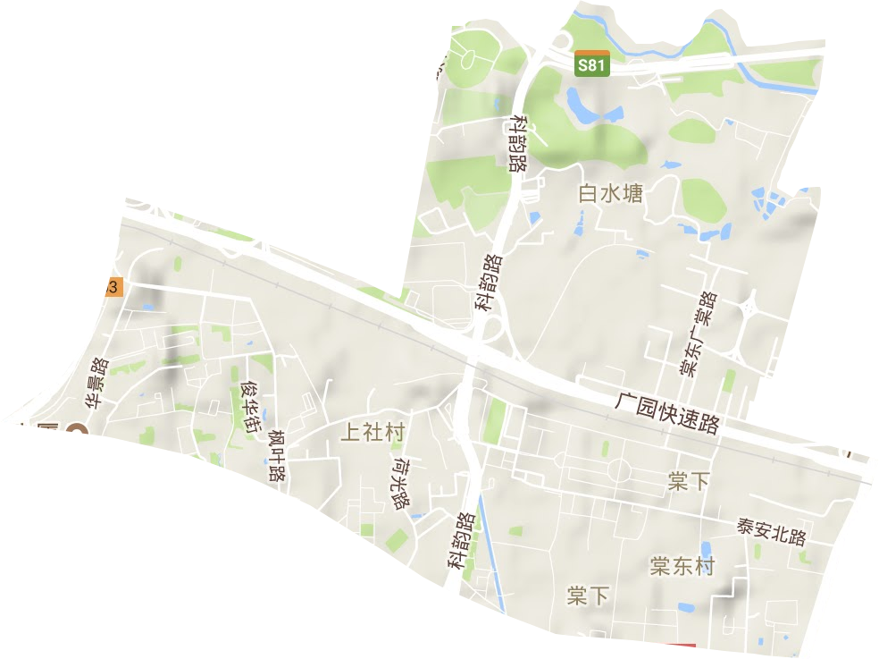 棠下街道地形圖