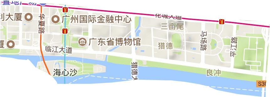 獵德街道地形圖
