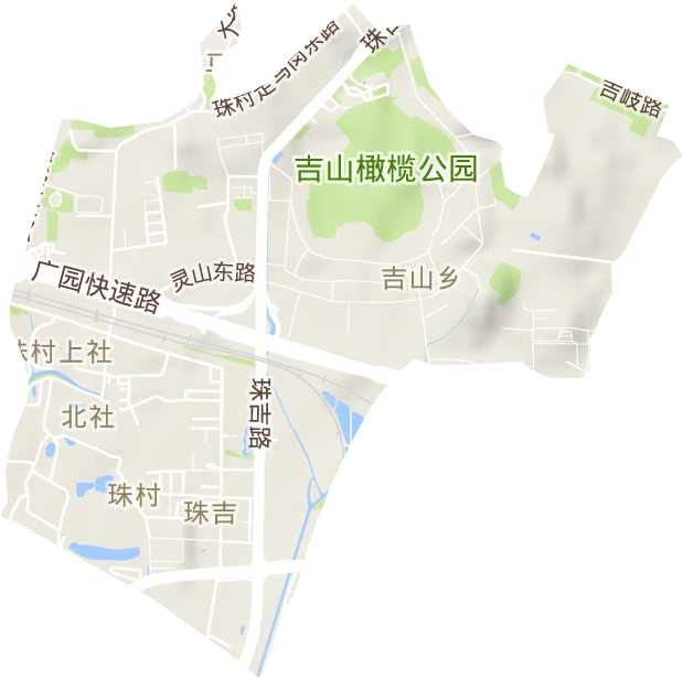 珠吉街道地形圖