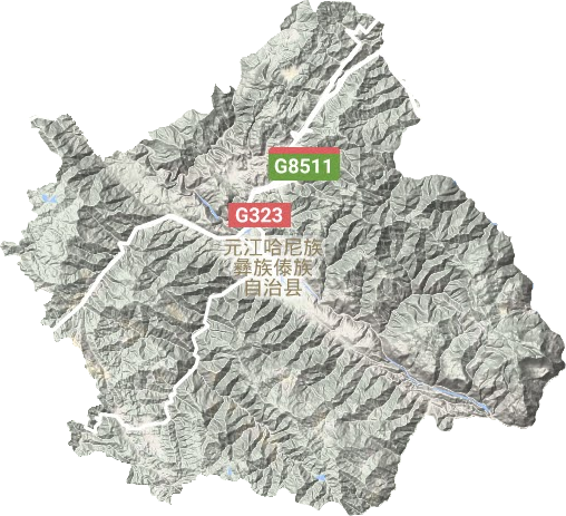 元江哈尼族彝族傣族自治縣地形圖
