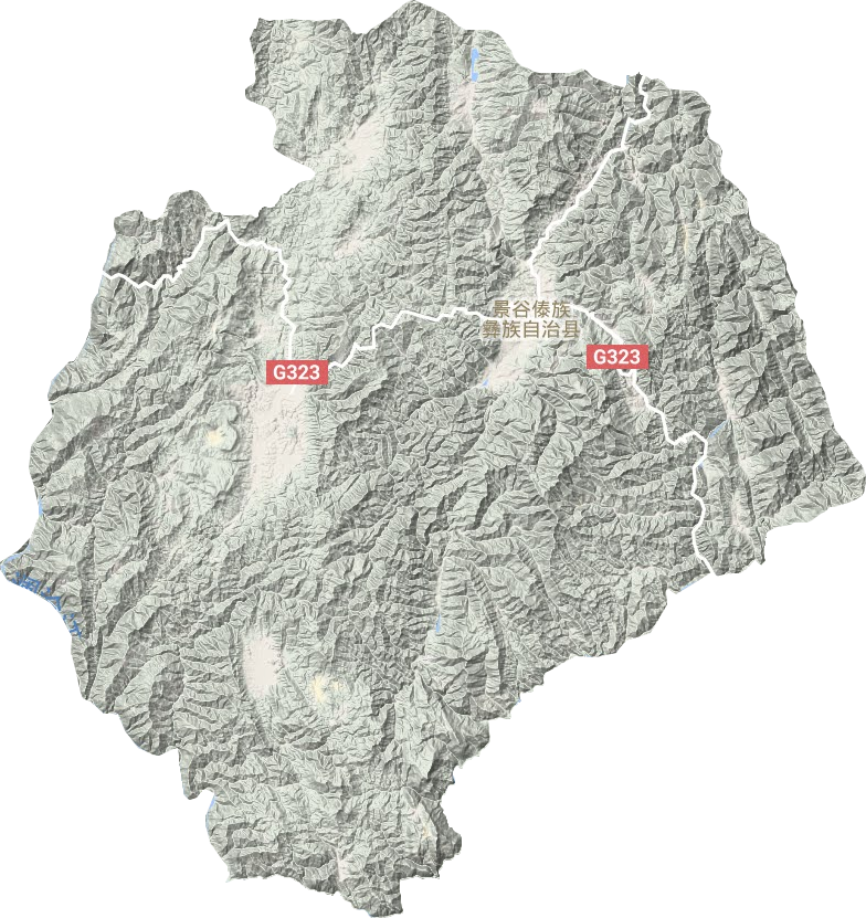 景谷傣族彝族自治縣地形圖