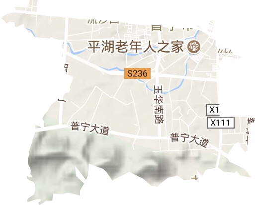流沙西街道地形圖