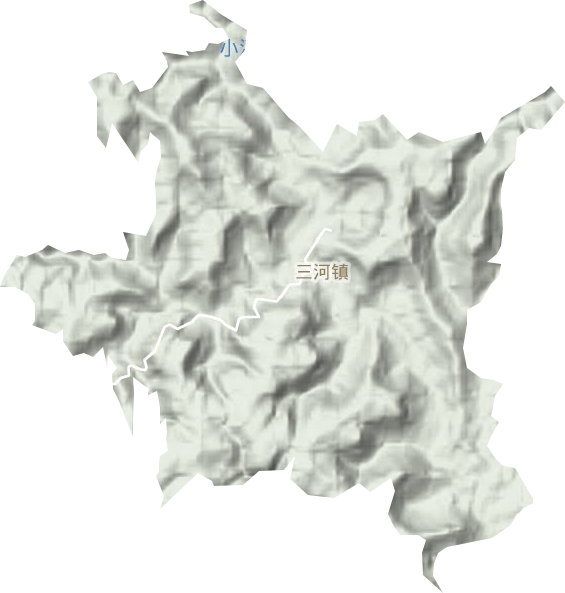 三河鎮(zhèn)地形圖