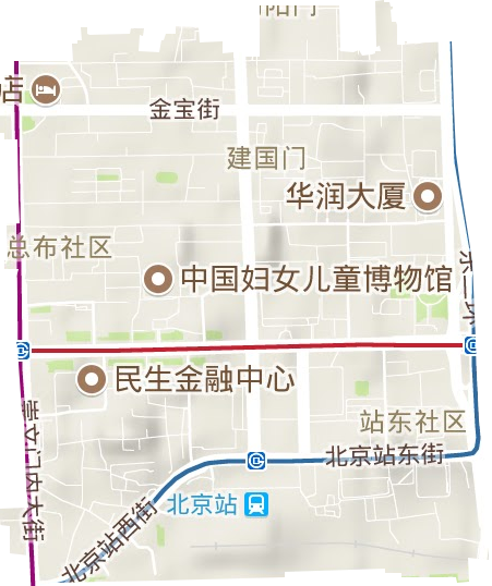 建國門街道地形圖