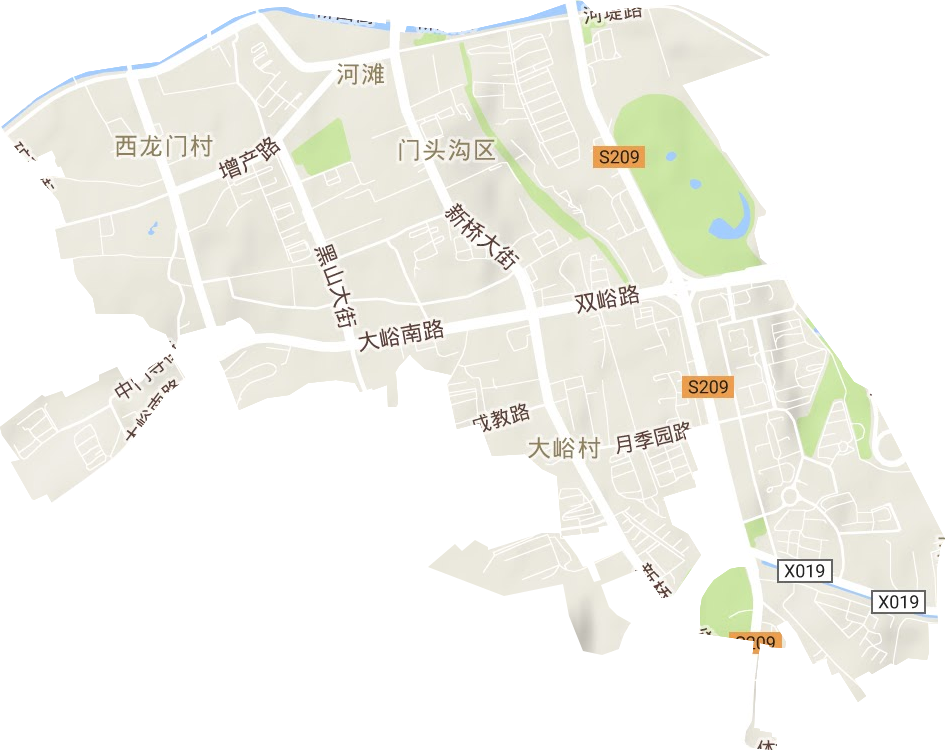 大峪街道地形圖