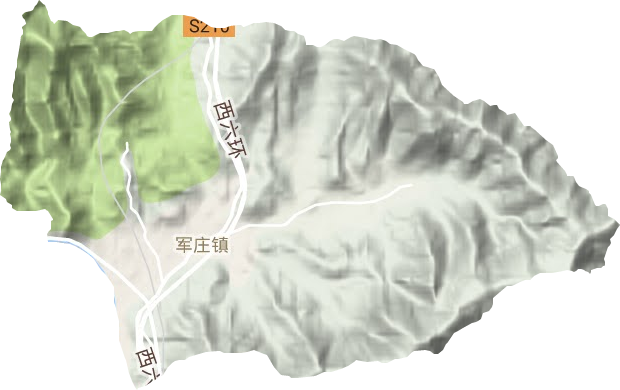 軍莊鎮(zhèn)地形圖