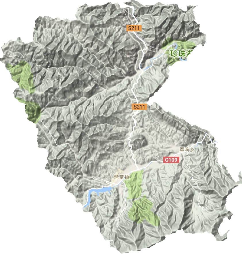 齋堂鎮地形圖