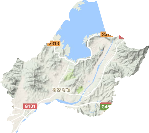 穆家峪鎮地形圖
