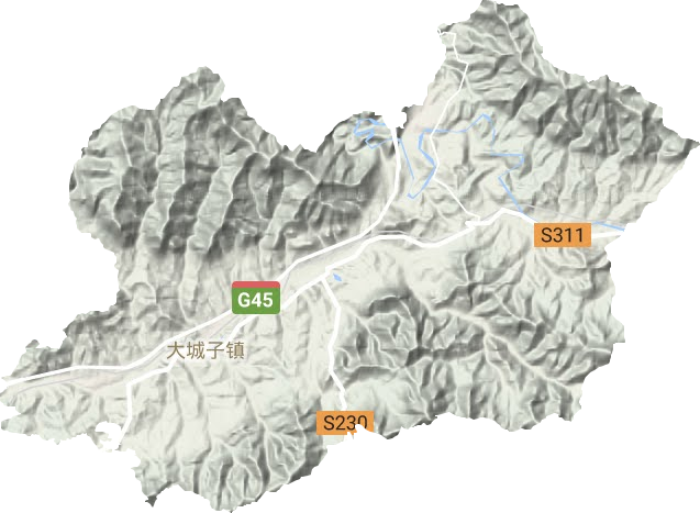 大城子鎮地形圖