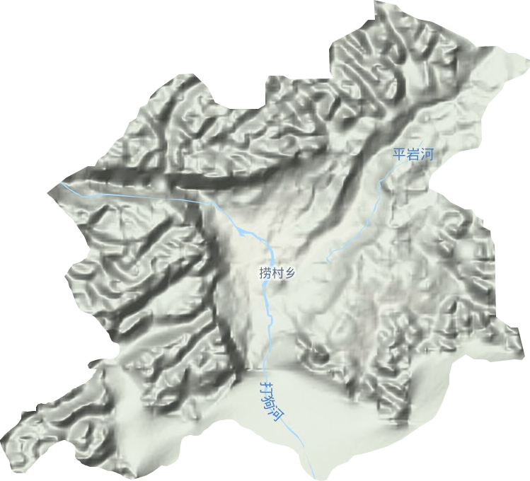 撈村鄉地形圖