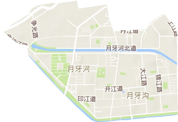 月牙河街道地形圖