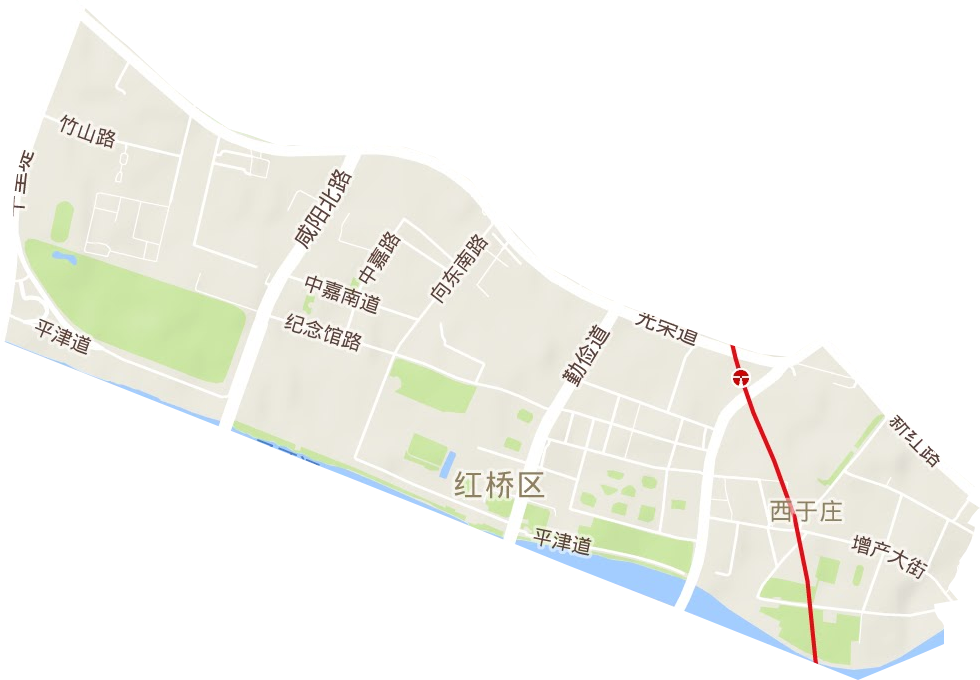 西于莊街道地形圖