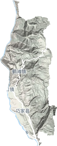白鶴灘鎮地形圖