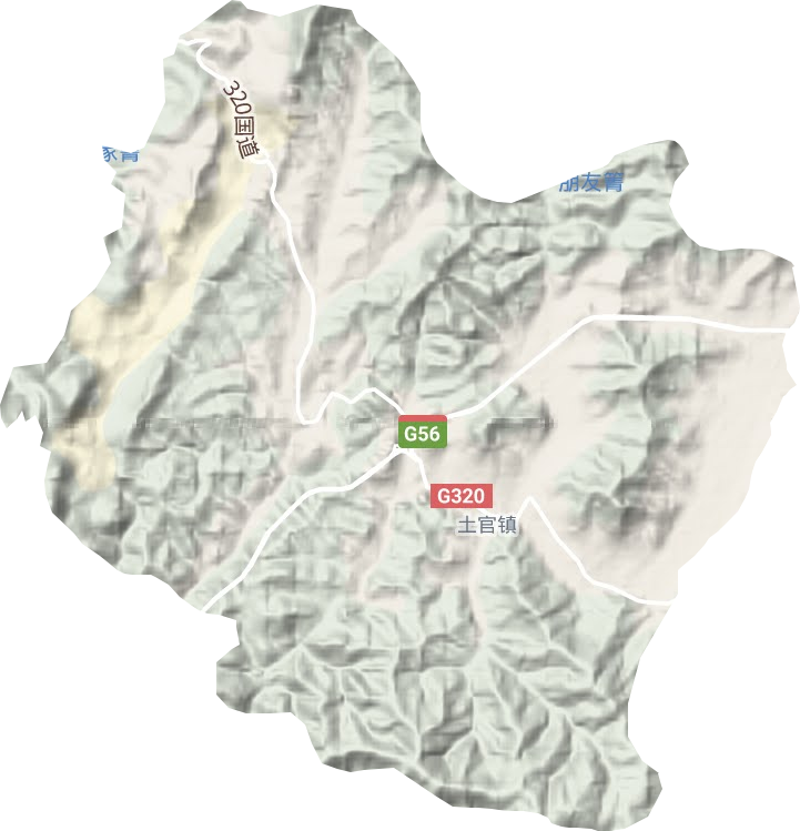 土官鎮(zhèn)地形圖