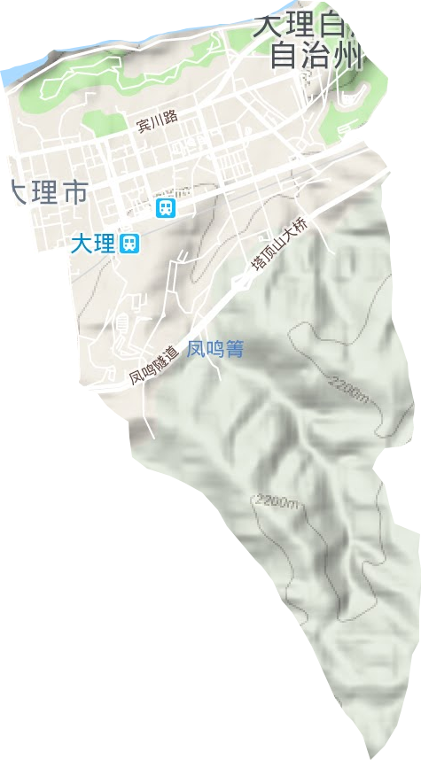 大理創(chuàng)新工業(yè)園區(qū)天井辦事處地形圖