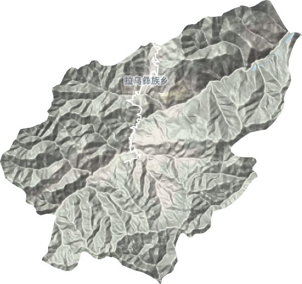 拉烏彝族鄉地形圖