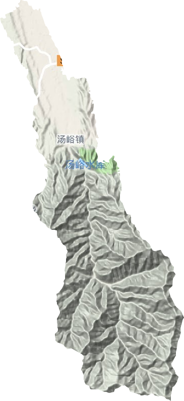 湯峪鎮地形圖
