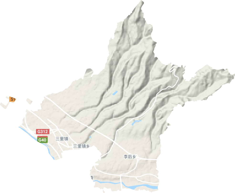 三里鎮(zhèn)地形圖