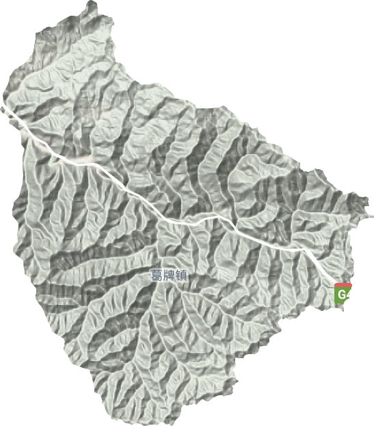 葛牌鎮地形圖