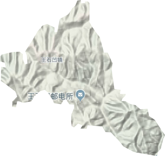 王石凹鎮地形圖