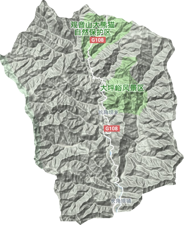 長角壩鄉地形圖