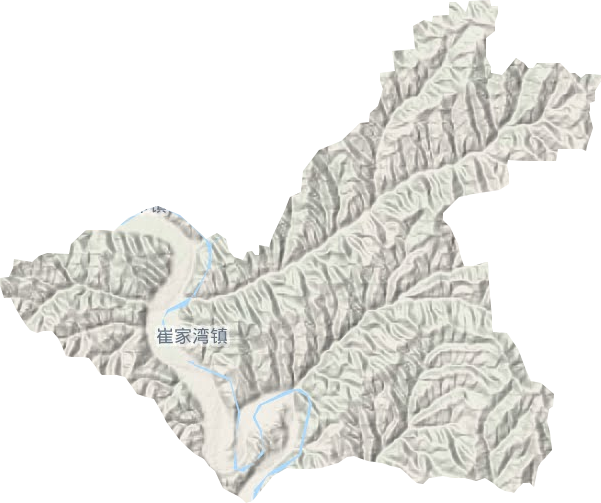 崔家灣鎮地形圖