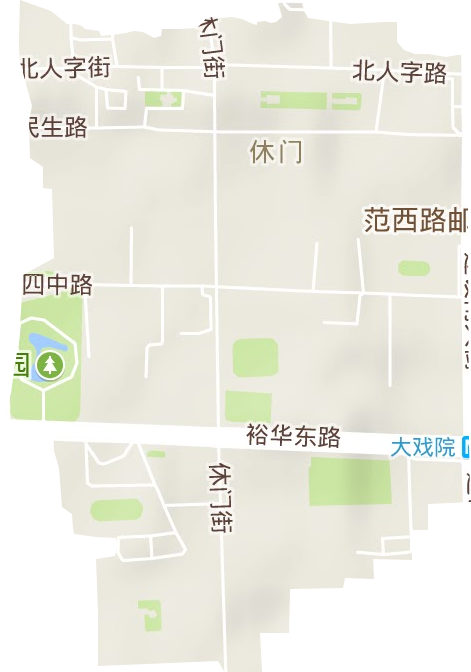 休門街道地形圖