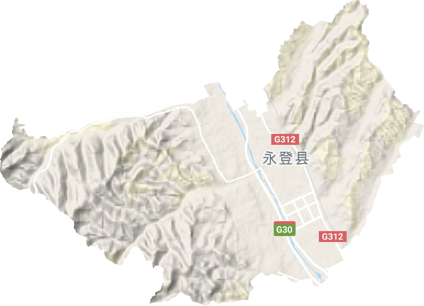 城關(guān)鎮(zhèn)地形圖