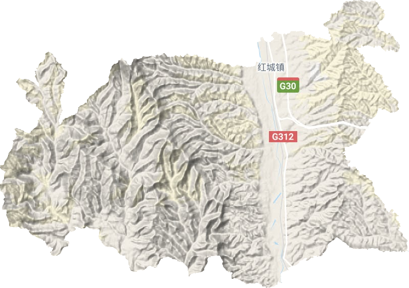 紅城鎮(zhèn)地形圖