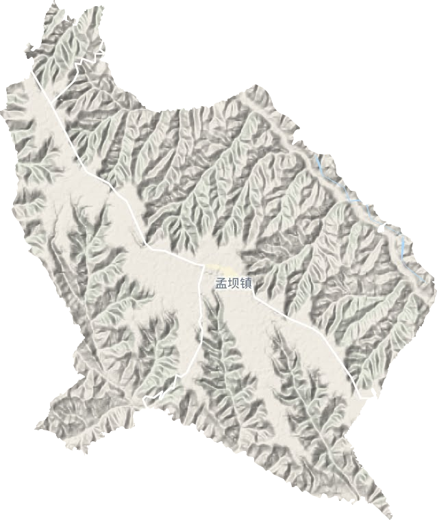 孟壩鎮(zhèn)地形圖