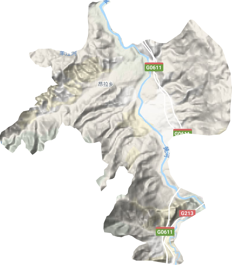 昂拉鄉(xiāng)地形圖
