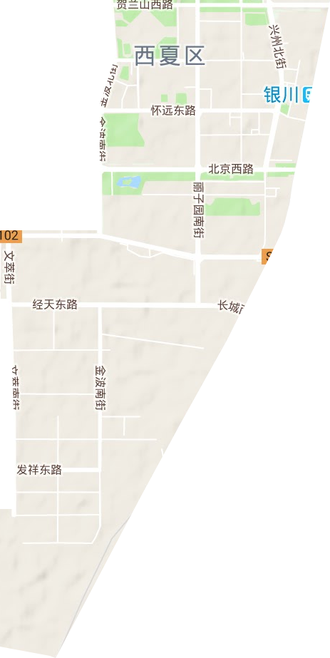 西花園街道地形圖