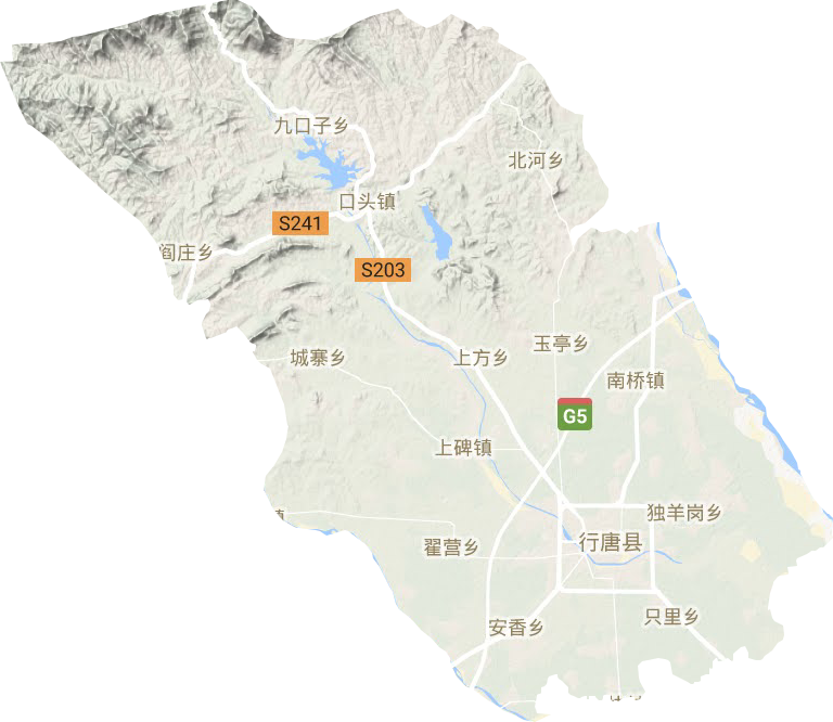 行唐縣地形圖