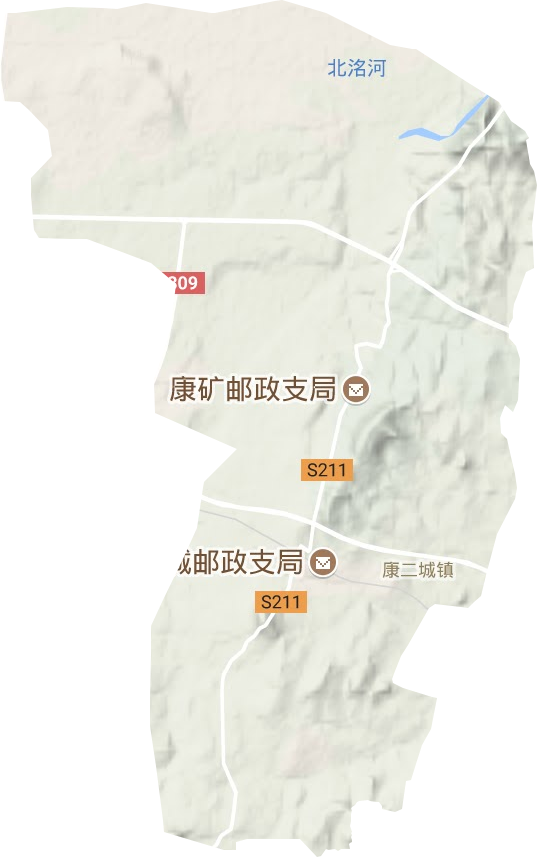 康二城鎮(zhèn)地形圖