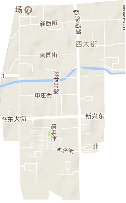 西大街街道地形圖