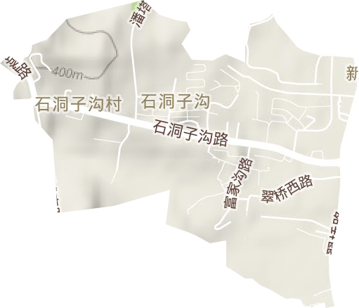 石洞子溝街道地形圖