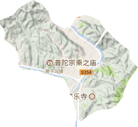 獅子溝鎮地形圖
