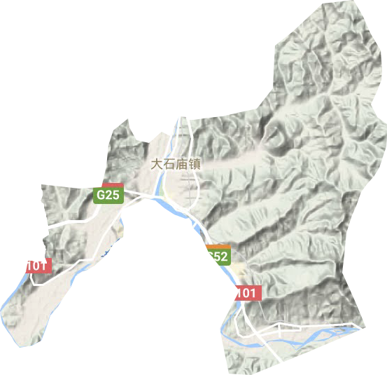 大石廟鎮地形圖