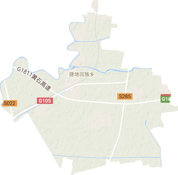 捷地回族鄉地形圖