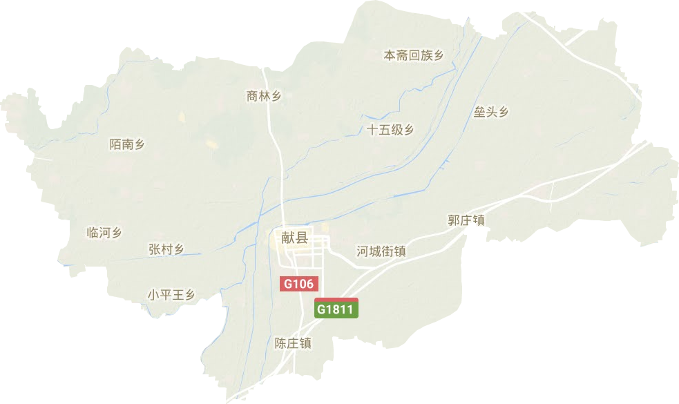 獻(xiàn)縣地形圖